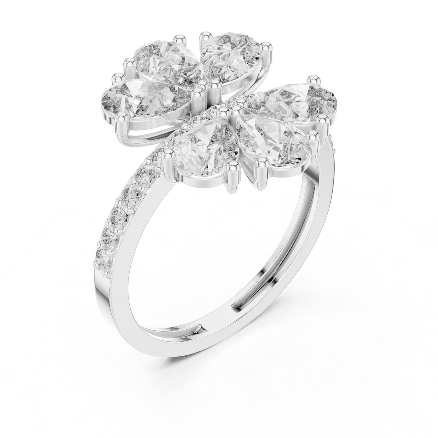 Oval Lab Grown Diamond Cluster Engagement Ring