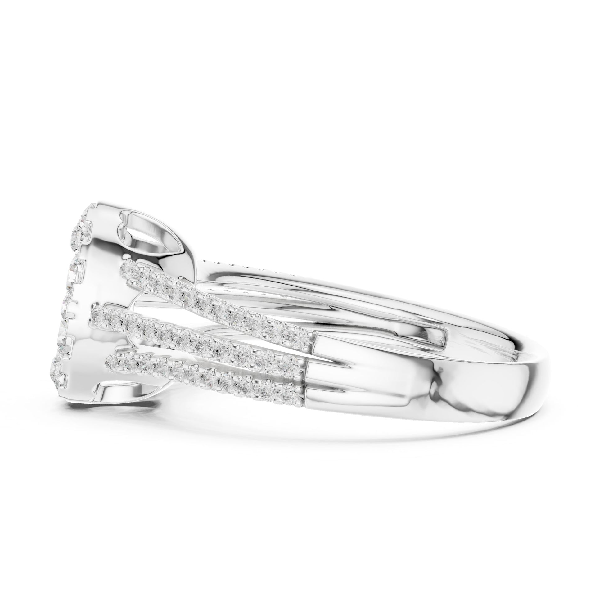 Oval Lab Grown Diamond Cluster Engagement Ring
