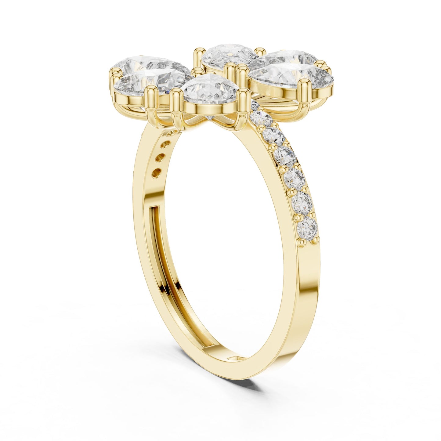 Oval Lab Grown Diamond Cluster Engagement Ring