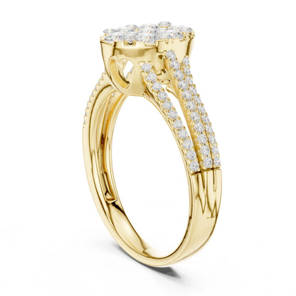 Oval Lab Grown Diamond Cluster Engagement Ring