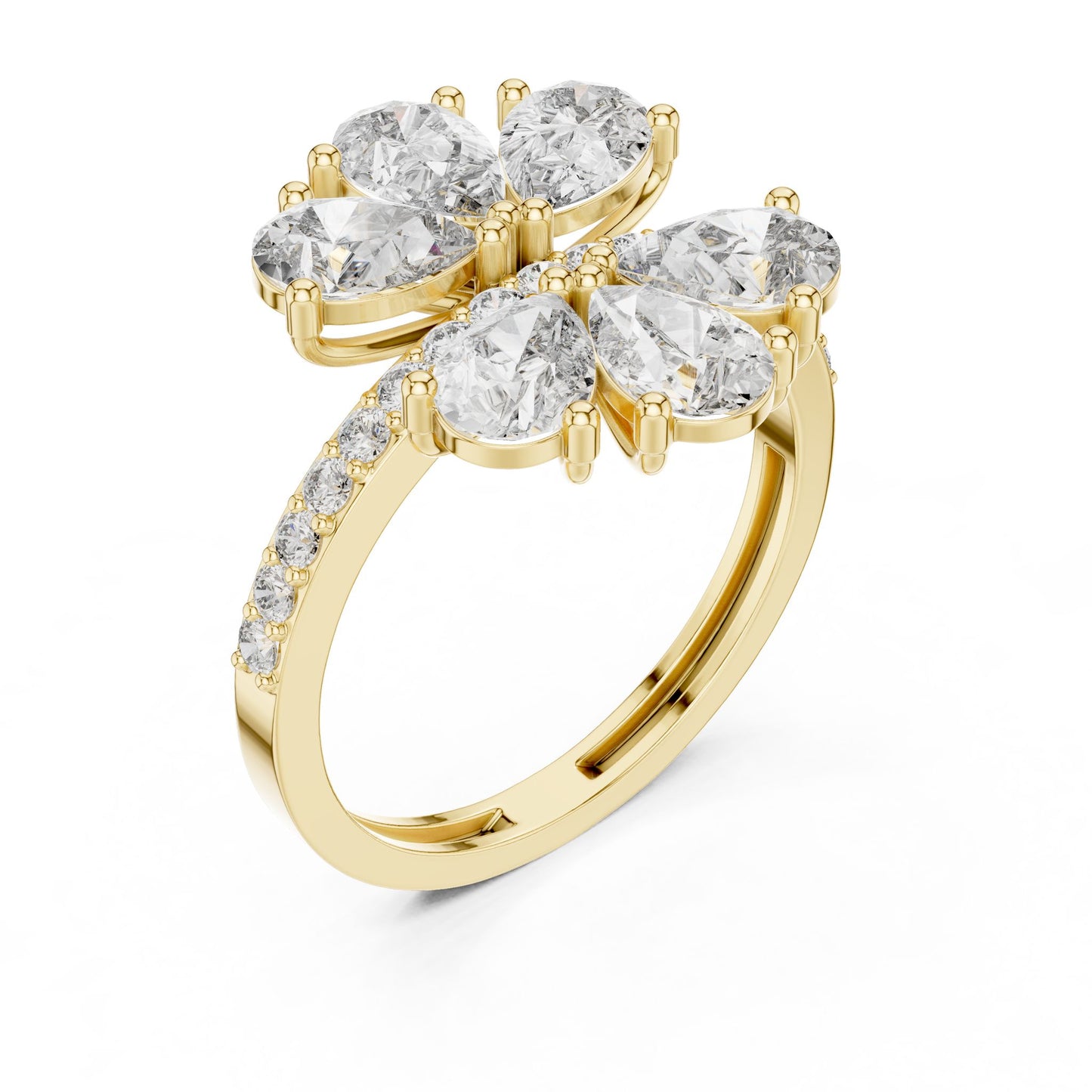 Oval Lab Grown Diamond Cluster Engagement Ring