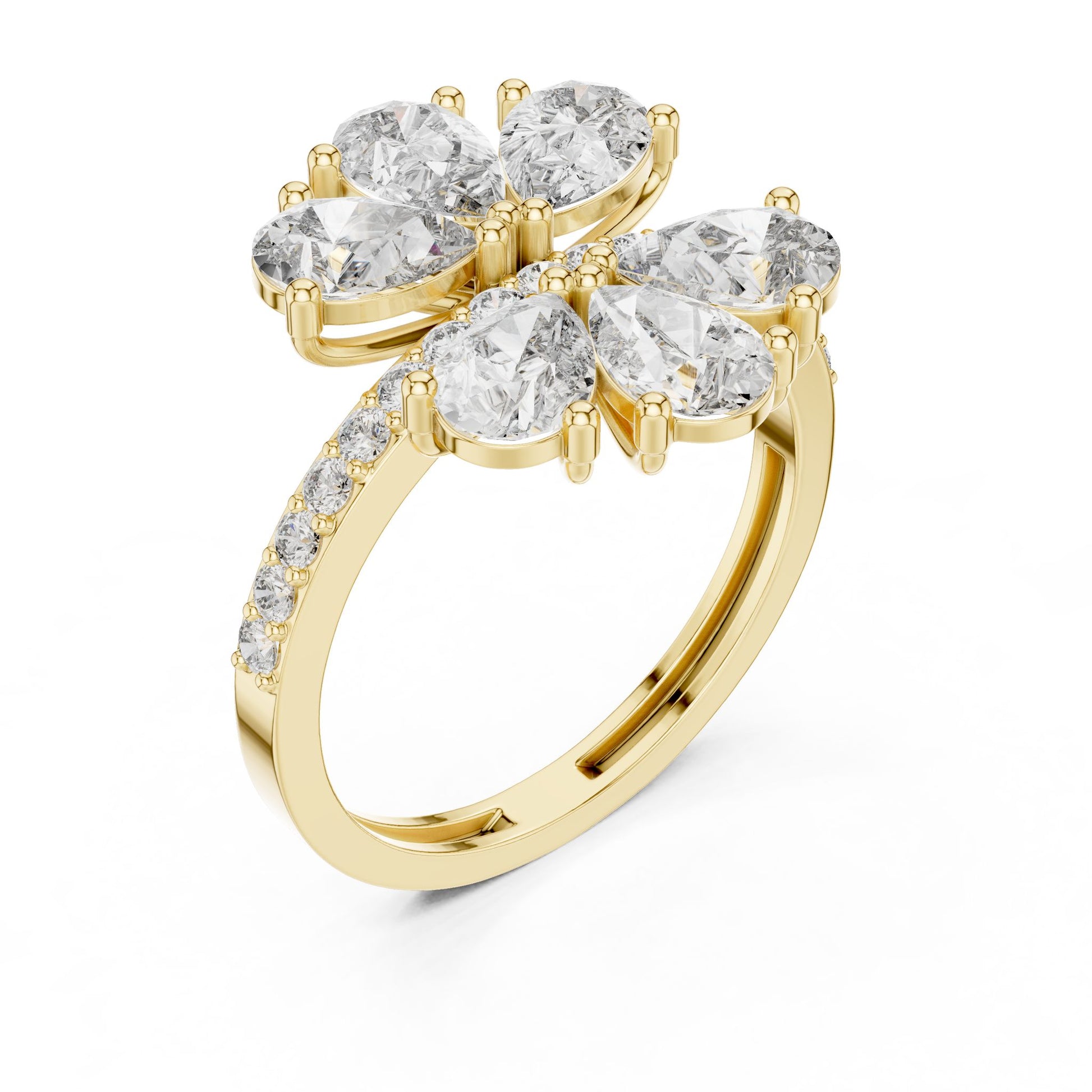 Oval Lab Grown Diamond Cluster Engagement Ring