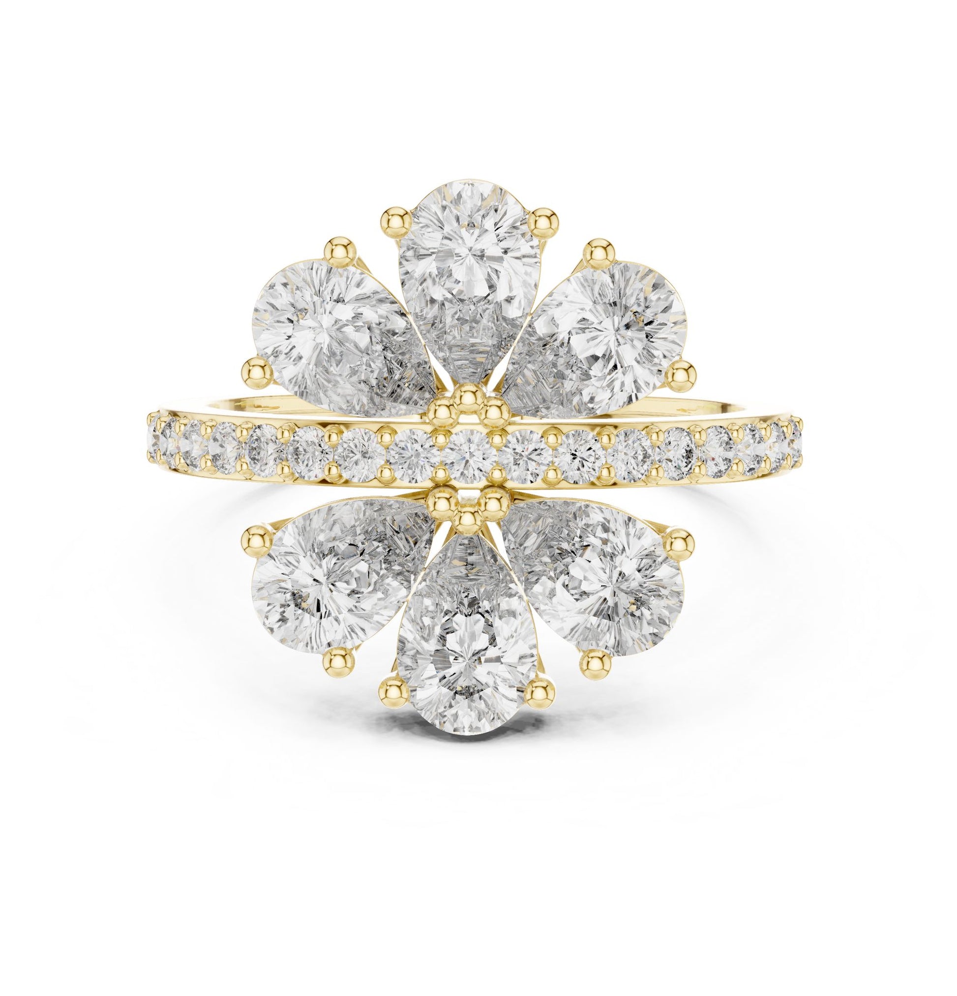 Oval Lab Grown Diamond Cluster Engagement Ring
