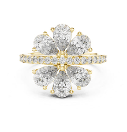 Oval Lab Grown Diamond Cluster Engagement Ring