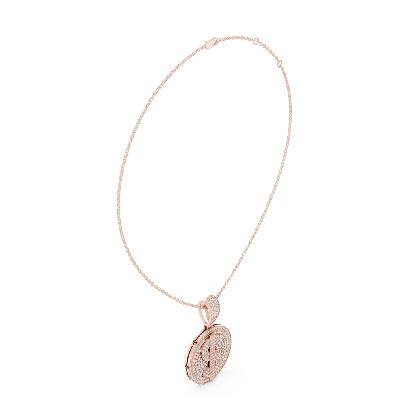Oval Lab Grown Diamond Halo Pendant