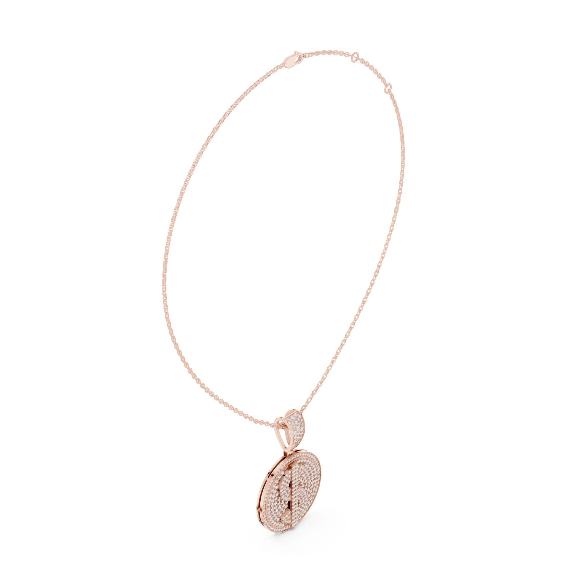 Oval Lab Grown Diamond Halo Pendant
