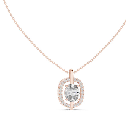 Oval Lab Grown Diamond Halo Pendant