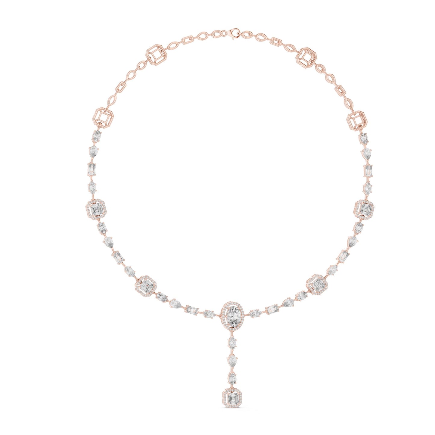 Oval Lab Grown Diamond Halo Pendant