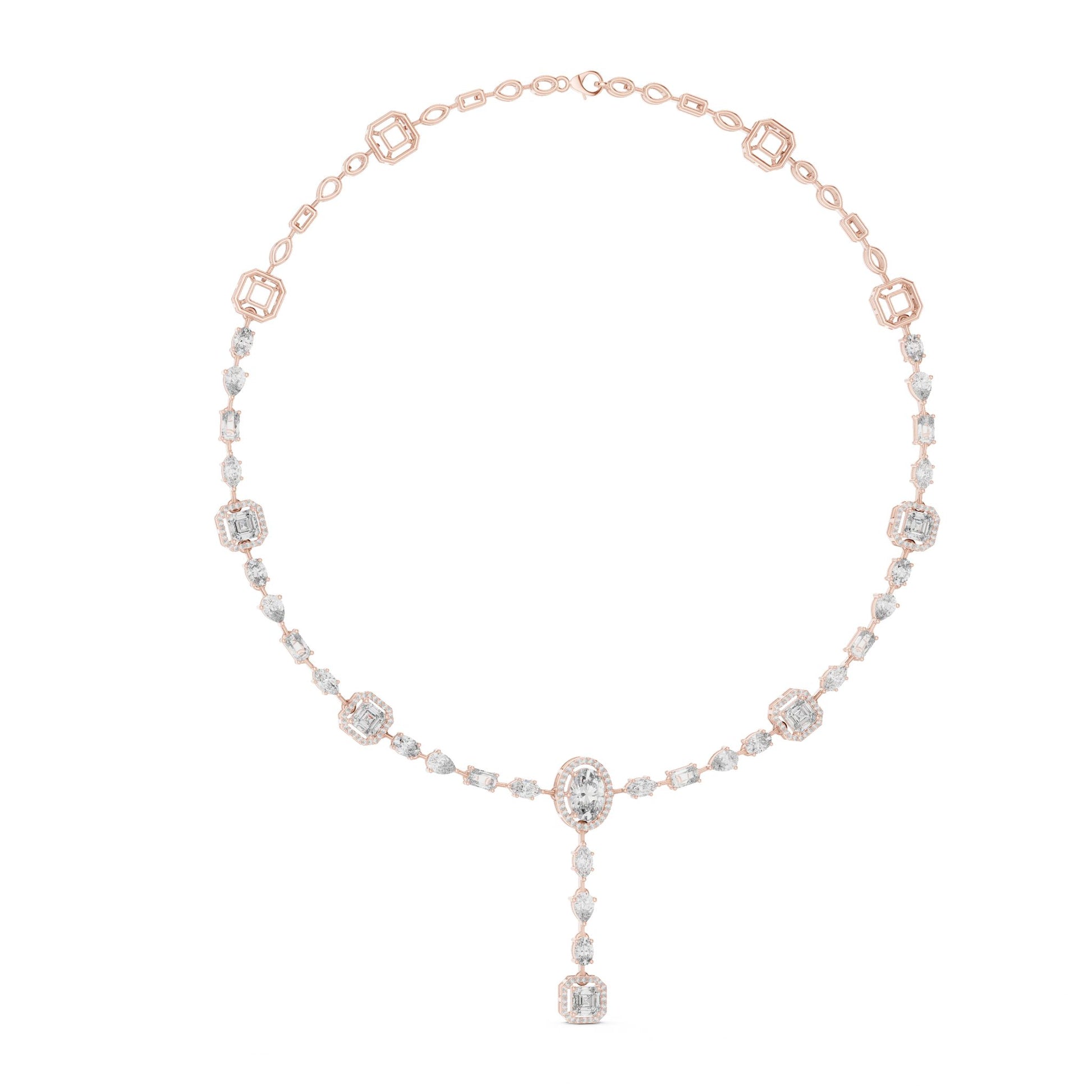 Oval Lab Grown Diamond Halo Pendant