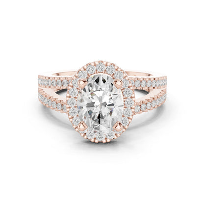 Oval Lab Grown Diamond Halo Engagement Ring