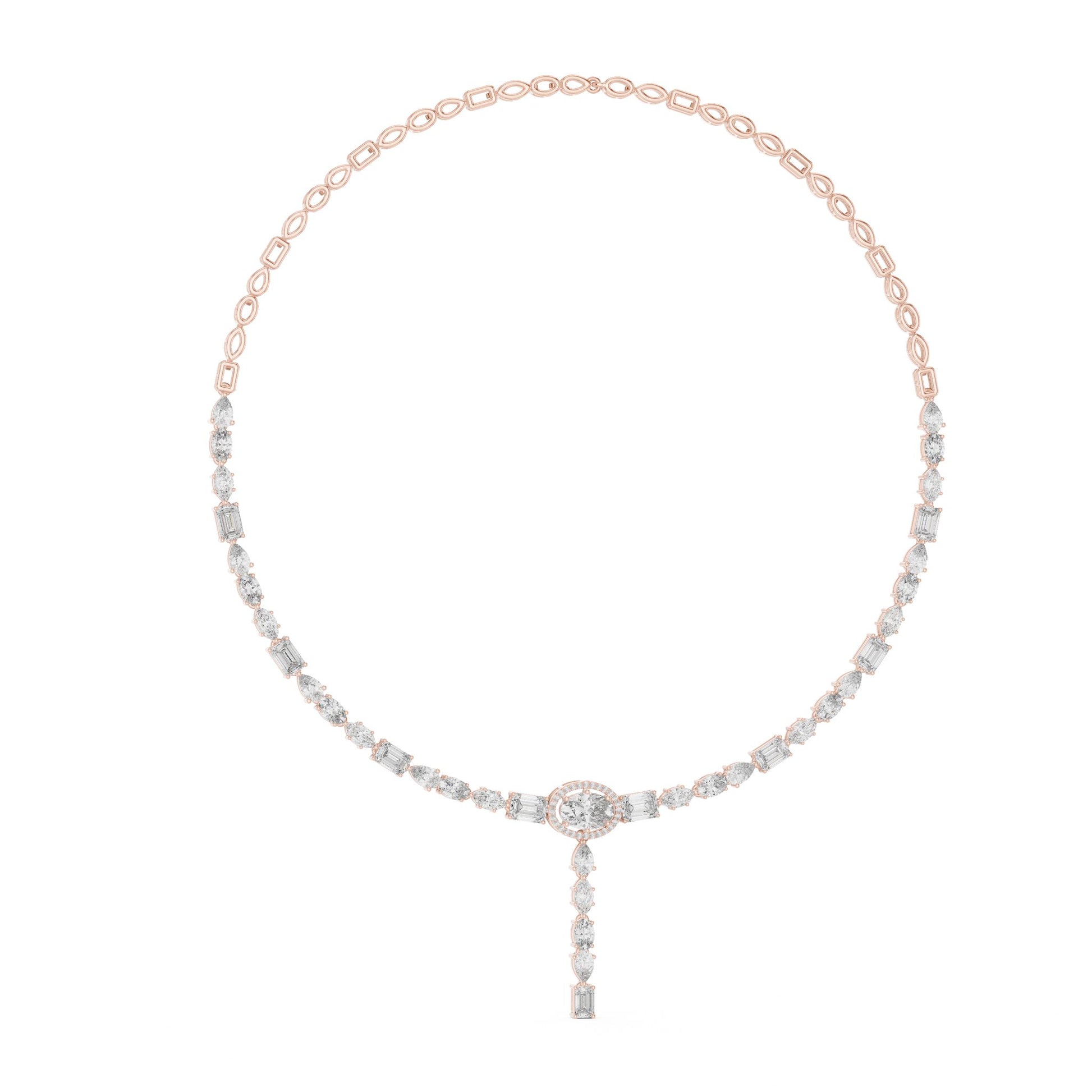 Oval Lab Grown Diamond Halo Pendant