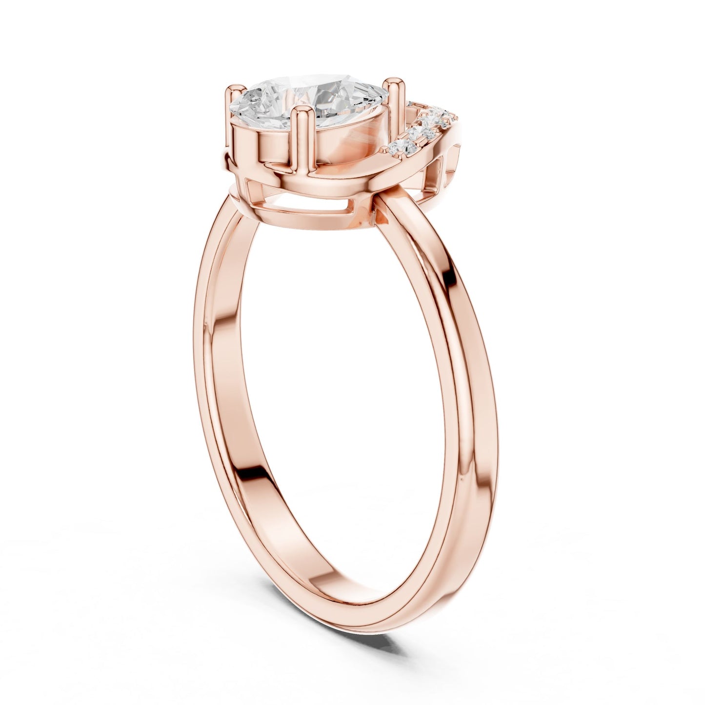 Oval Lab Grown Diamond Halo Engagement Ring