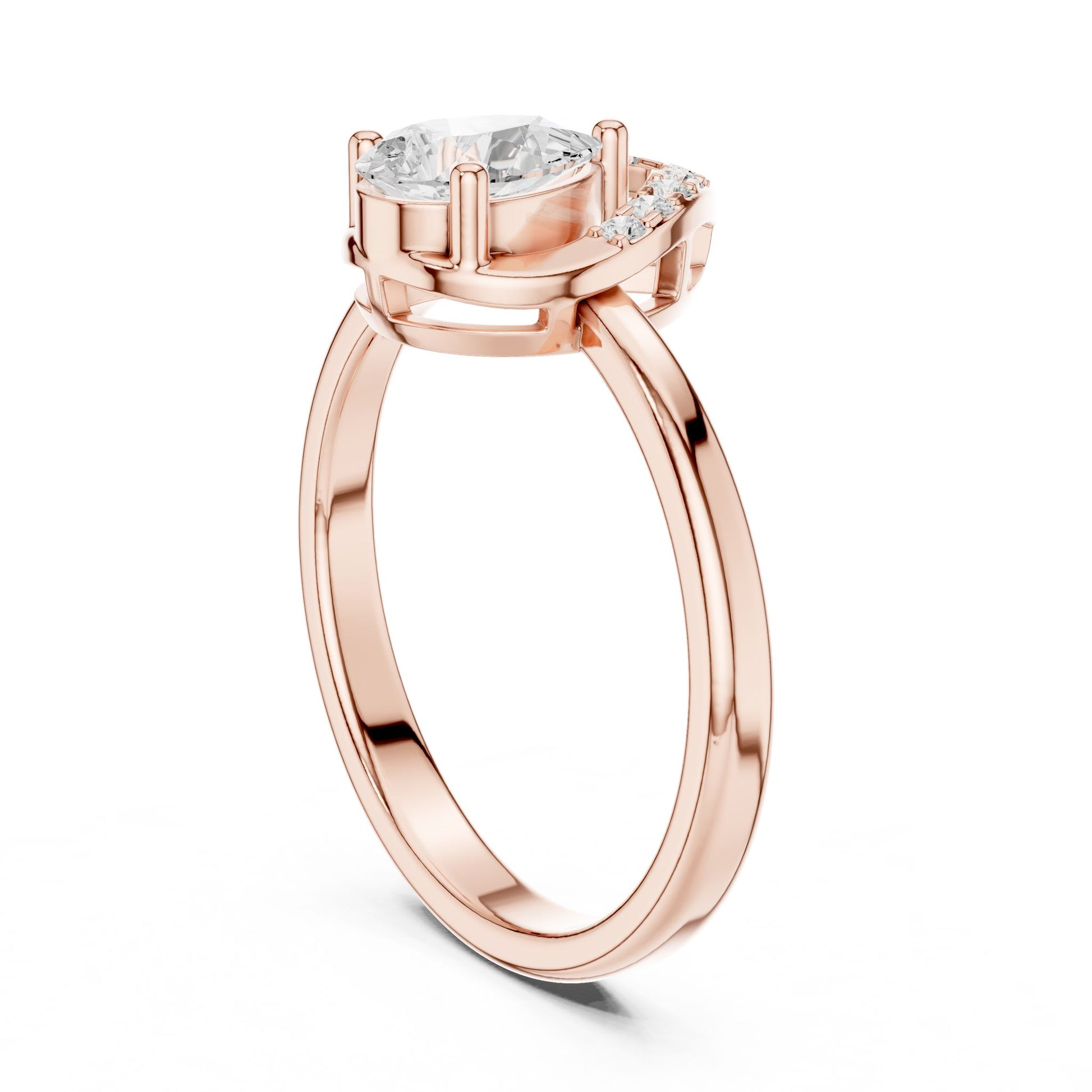 Oval Lab Grown Diamond Halo Engagement Ring