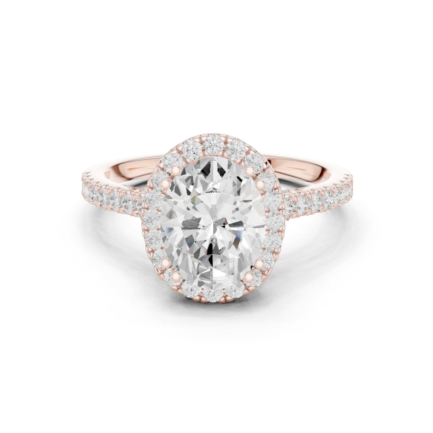 Oval Lab Grown Diamond Halo Engagement Ring