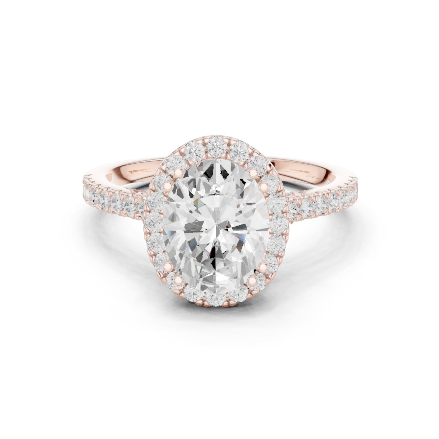 Oval Lab Grown Diamond Halo Engagement Ring
