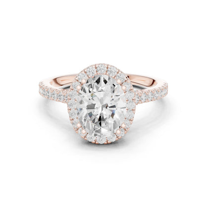 Oval Lab Grown Diamond Halo Engagement Ring