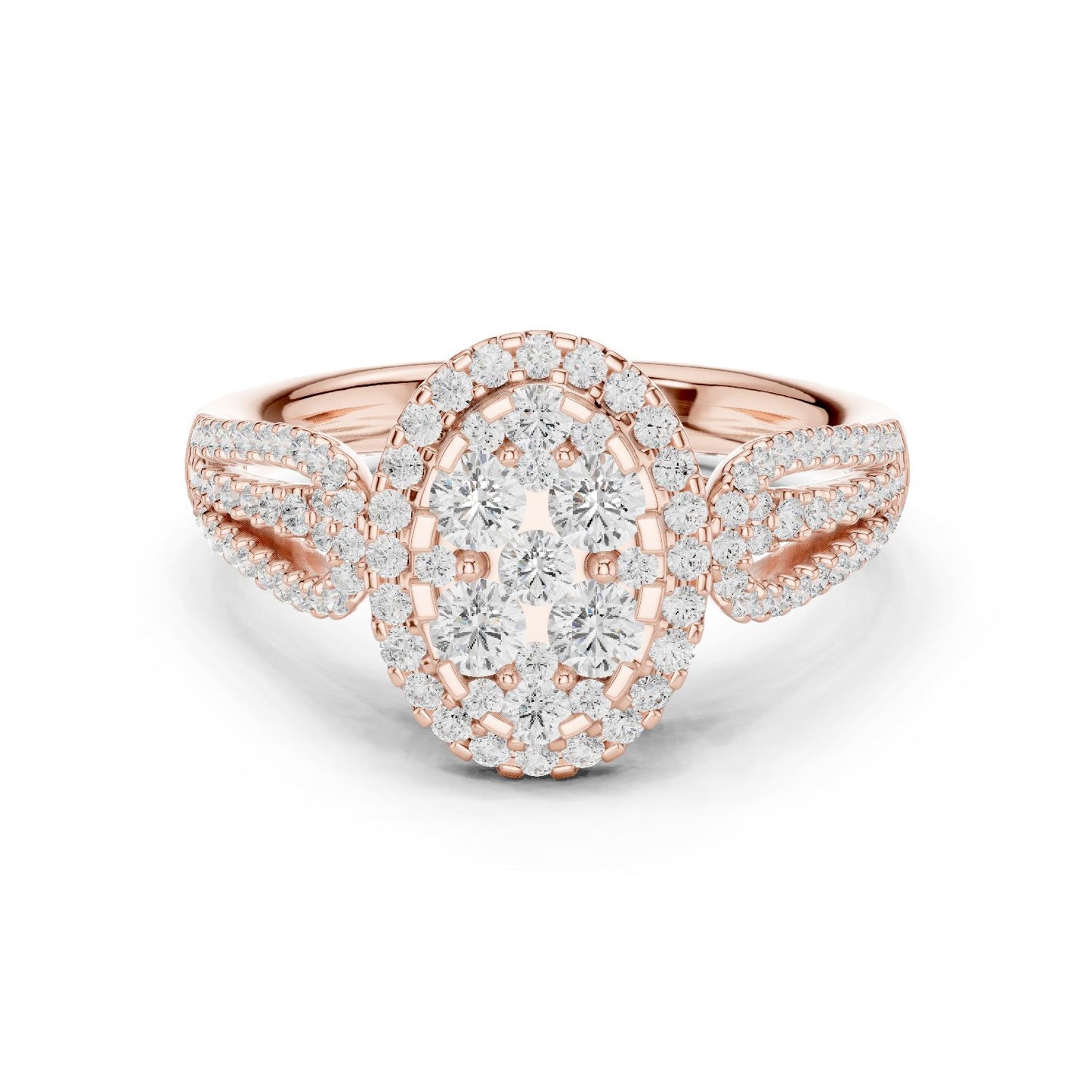 Oval Lab Grown Diamond Halo Engagement Ring