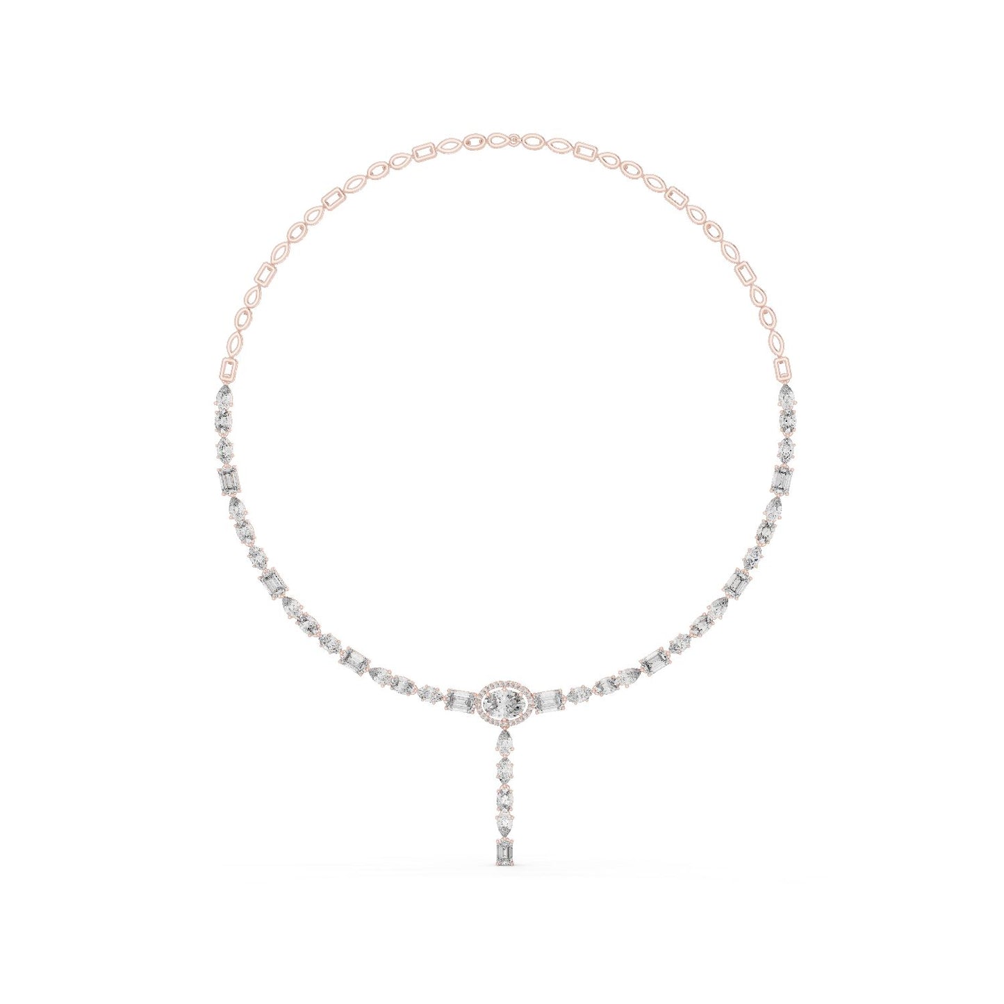 Oval Lab Grown Diamond Halo Pendant