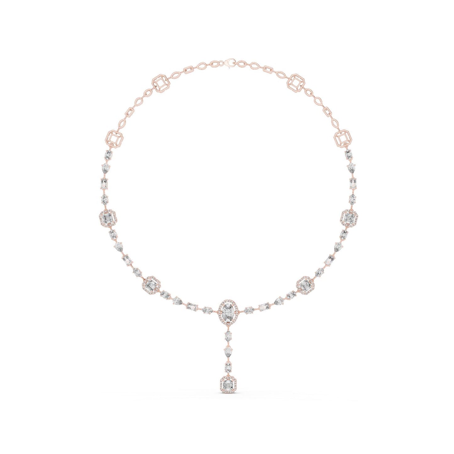 Oval Lab Grown Diamond Halo Pendant