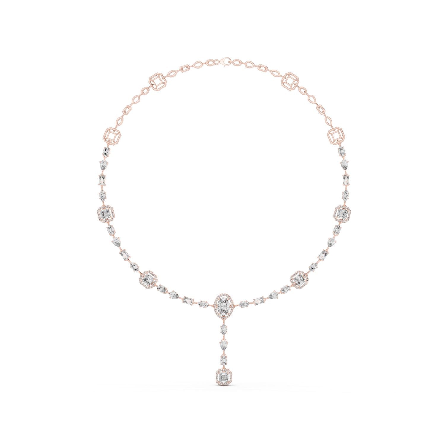 Oval Lab Grown Diamond Halo Pendant