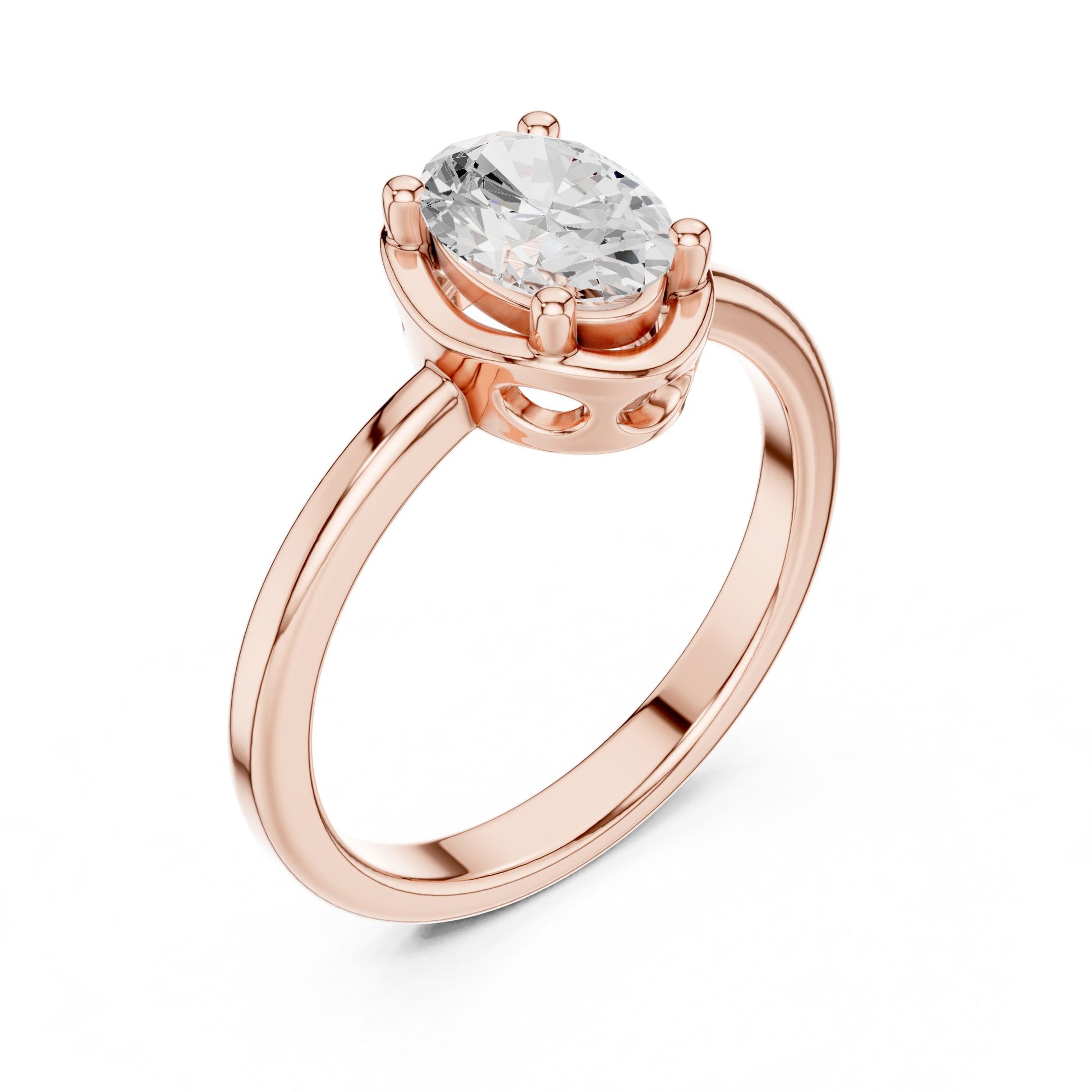 Oval Lab Grown Diamond Halo Engagement Ring