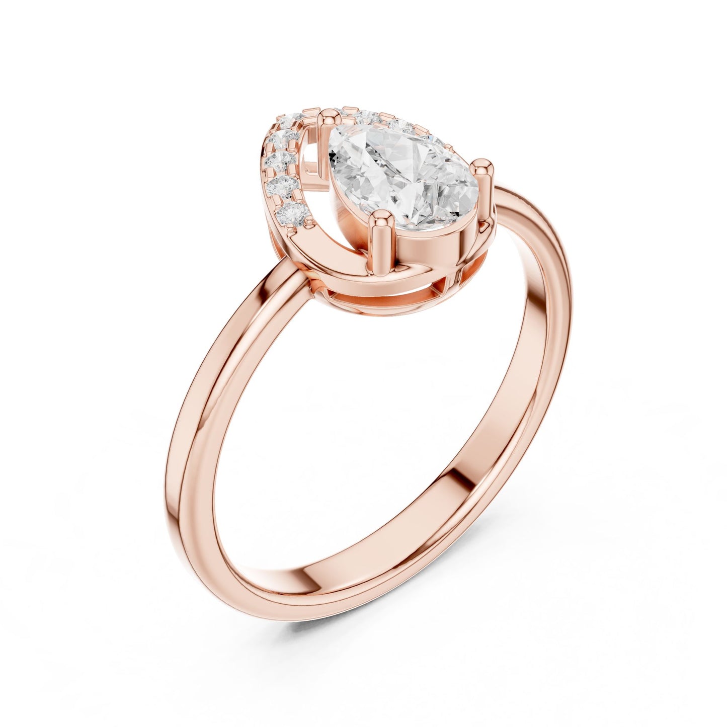Oval Lab Grown Diamond Halo Engagement Ring