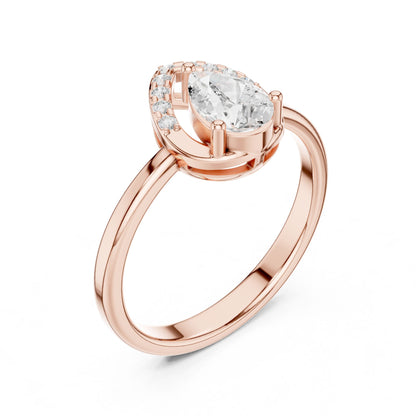 Oval Lab Grown Diamond Halo Engagement Ring
