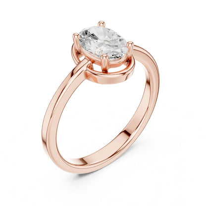 Oval Lab Grown Diamond Halo Engagement Ring