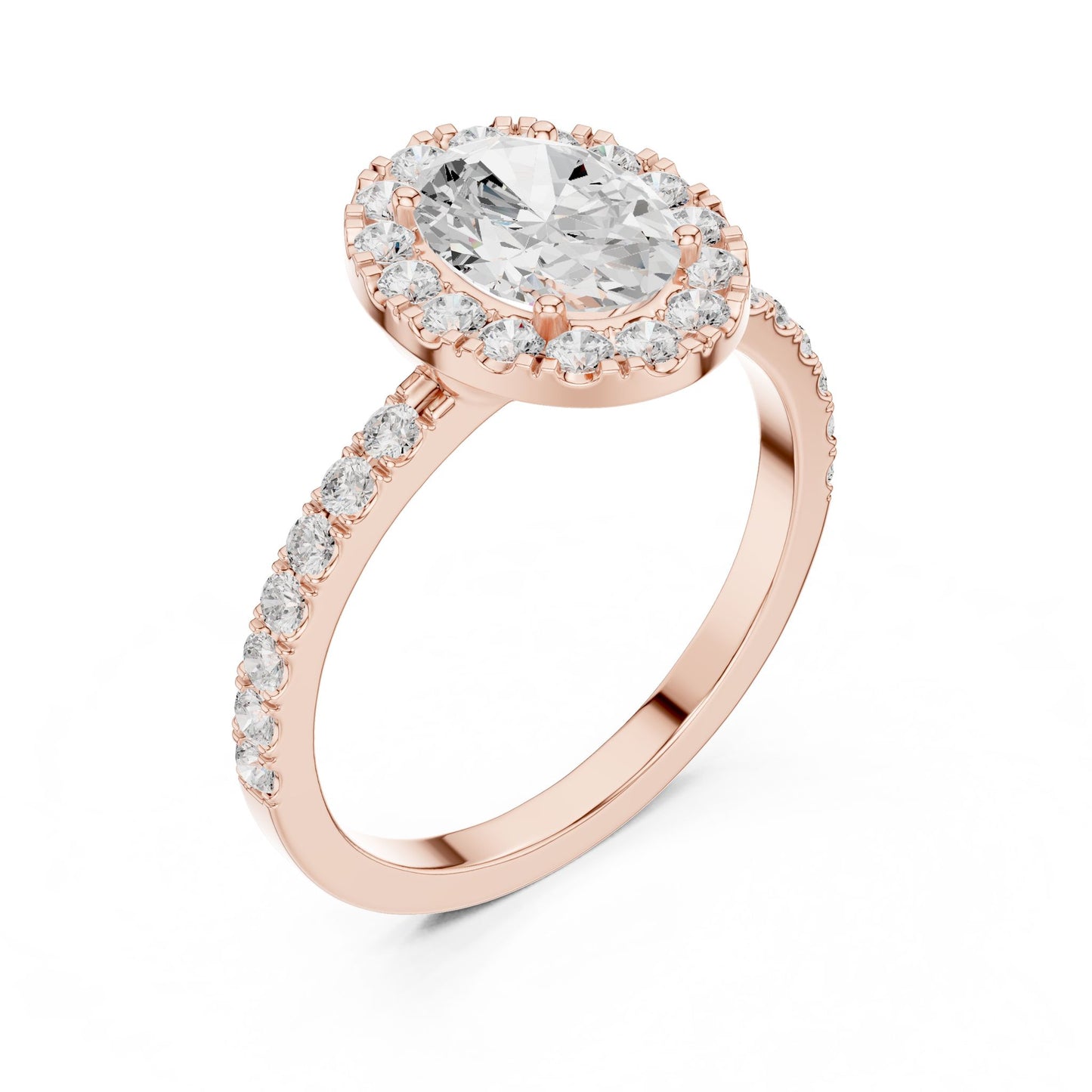 Oval Lab Grown Diamond Halo Engagement Ring