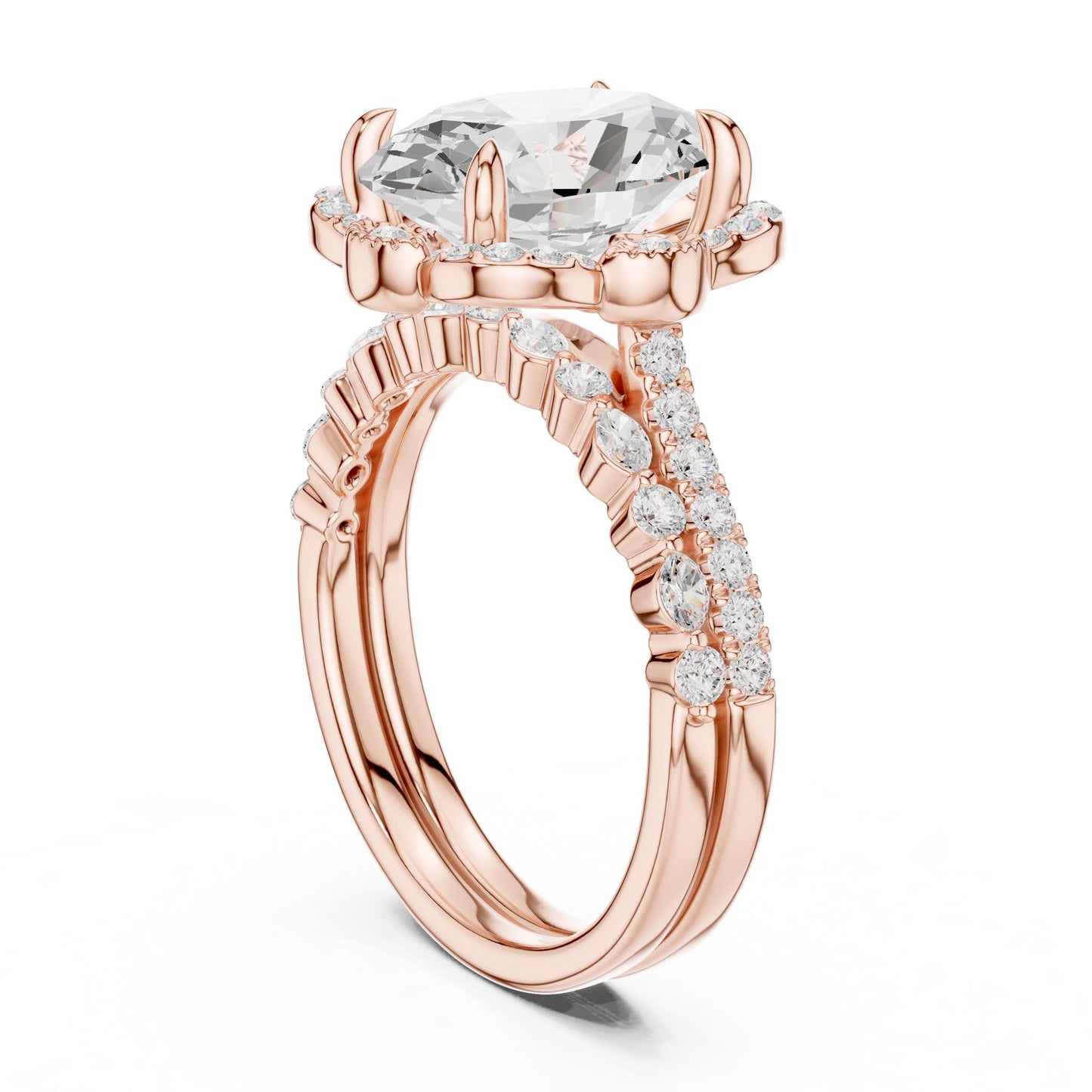 Oval Lab Grown Diamond Halo Engagement Ring