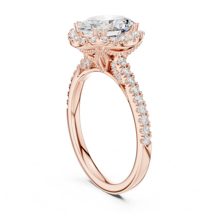Oval Lab Grown Diamond Halo Engagement Ring