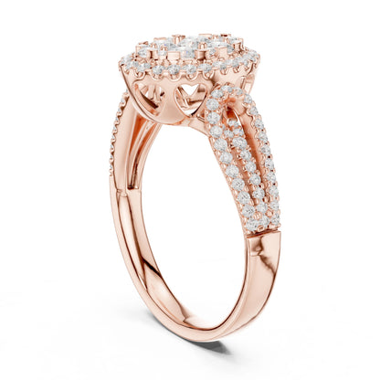 Oval Lab Grown Diamond Halo Engagement Ring