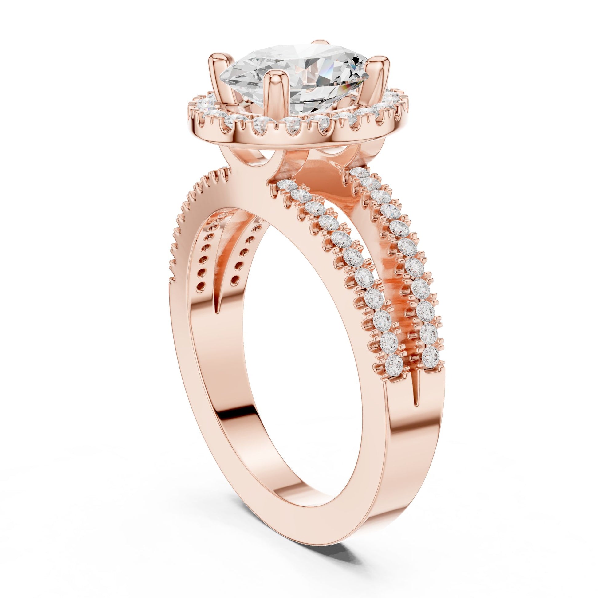 Oval Lab Grown Diamond Halo Engagement Ring