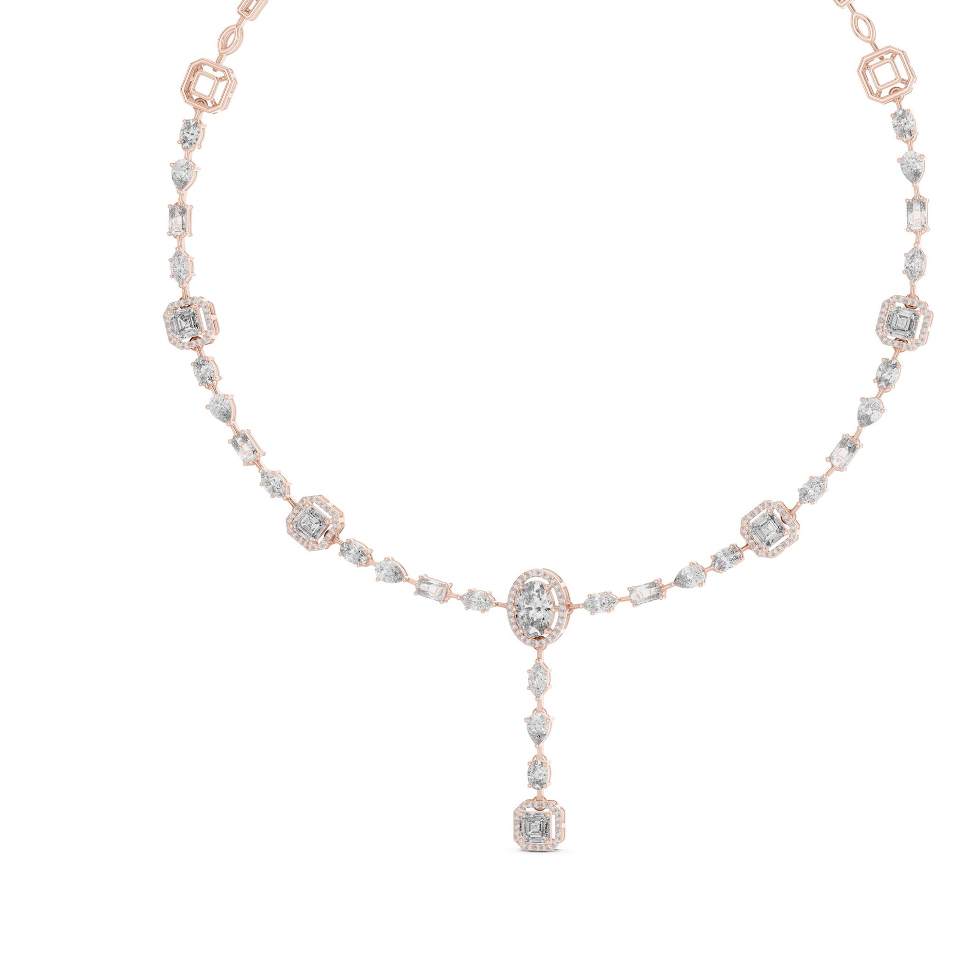Oval Lab Grown Diamond Halo Pendant