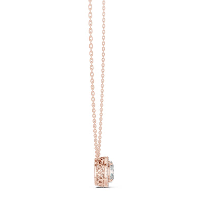 Oval Lab Grown Diamond Halo Pendant