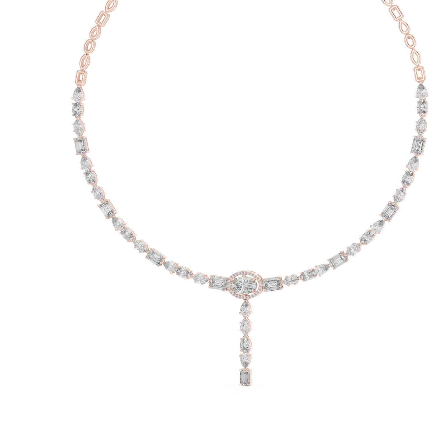 Oval Lab Grown Diamond Halo Pendant