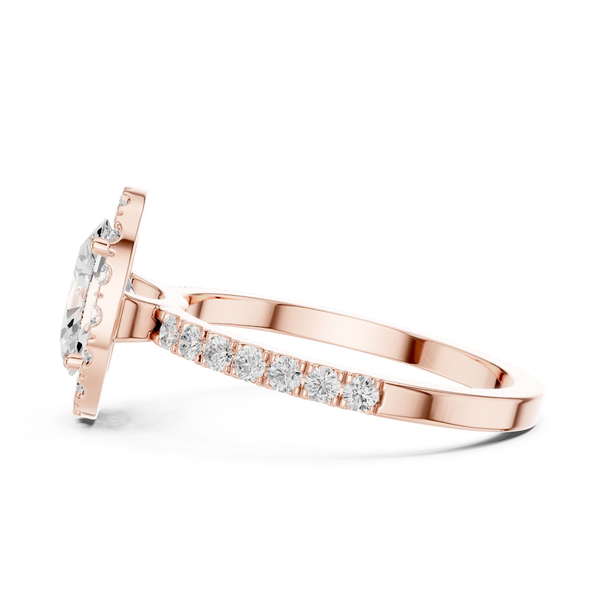 Oval Lab Grown Diamond Halo Engagement Ring