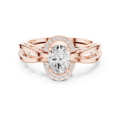 Oval Lab Grown Diamond Halo Engagement Ring
