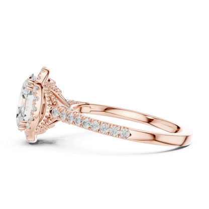 Oval Lab Grown Diamond Halo Engagement Ring