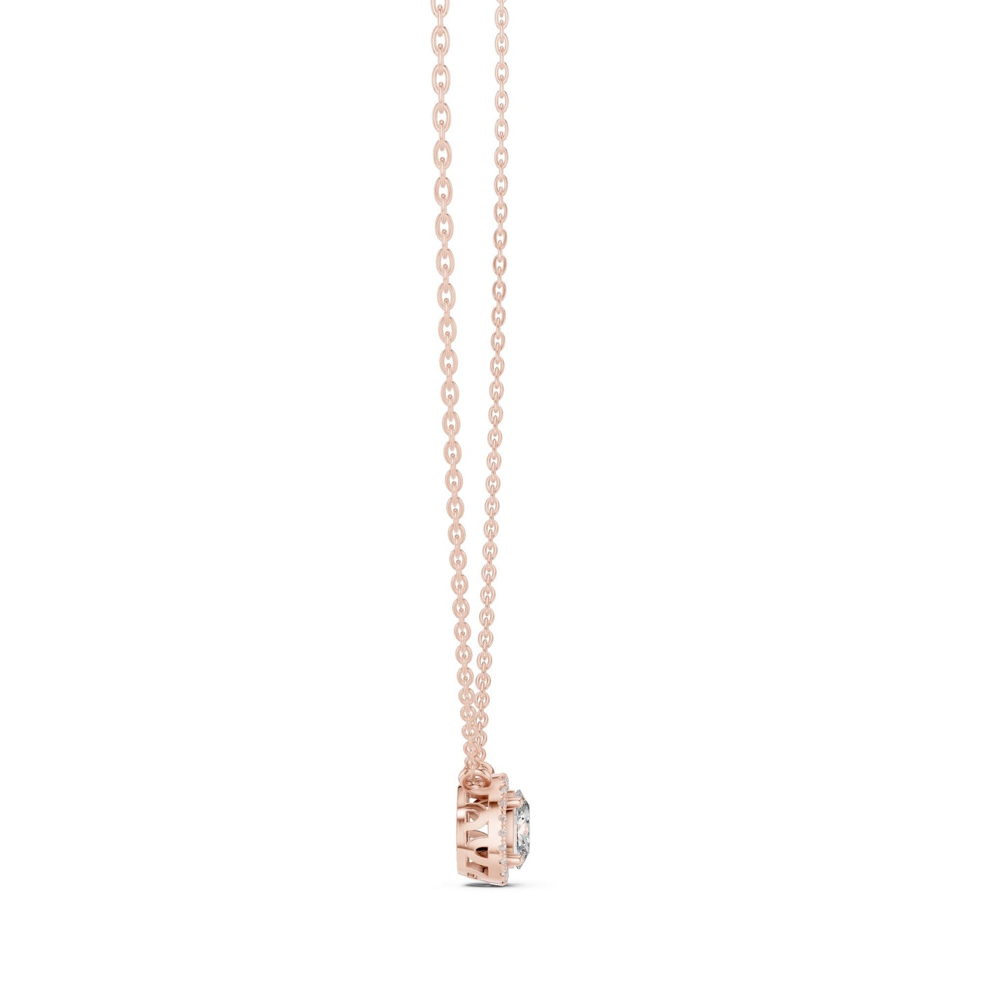 Oval Lab Grown Diamond Halo Pendant