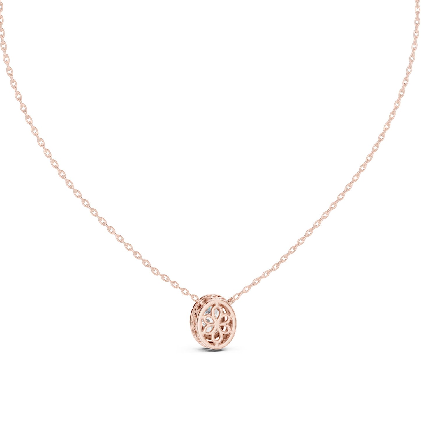Oval Lab Grown Diamond Halo Pendant