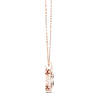 Oval Lab Grown Diamond Halo Pendant