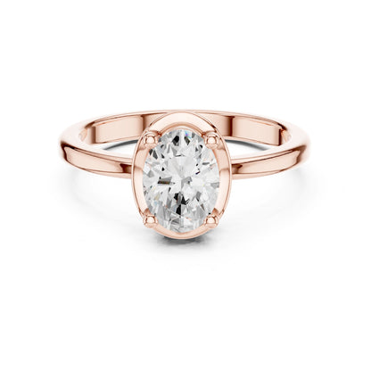 Oval Lab Grown Diamond Halo Engagement Ring