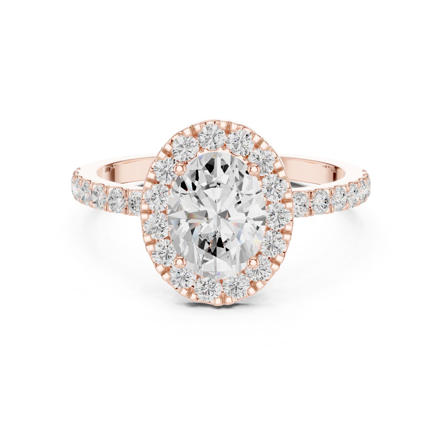Oval Lab Grown Diamond Halo Engagement Ring