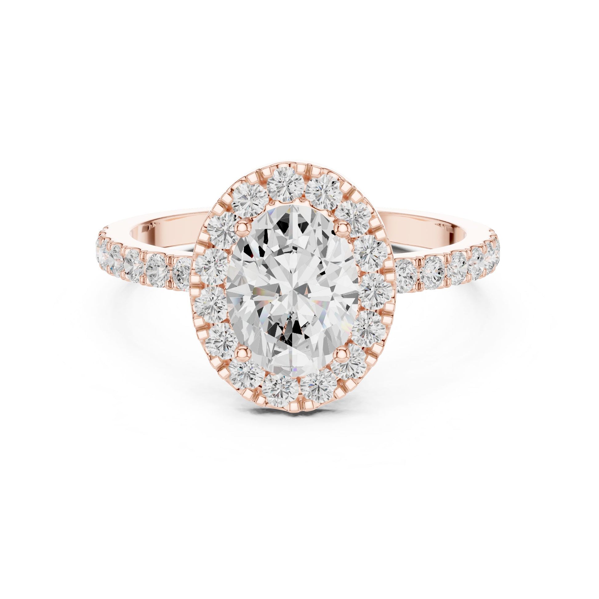Oval Lab Grown Diamond Halo Engagement Ring