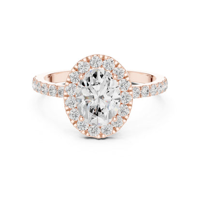 Oval Lab Grown Diamond Halo Engagement Ring