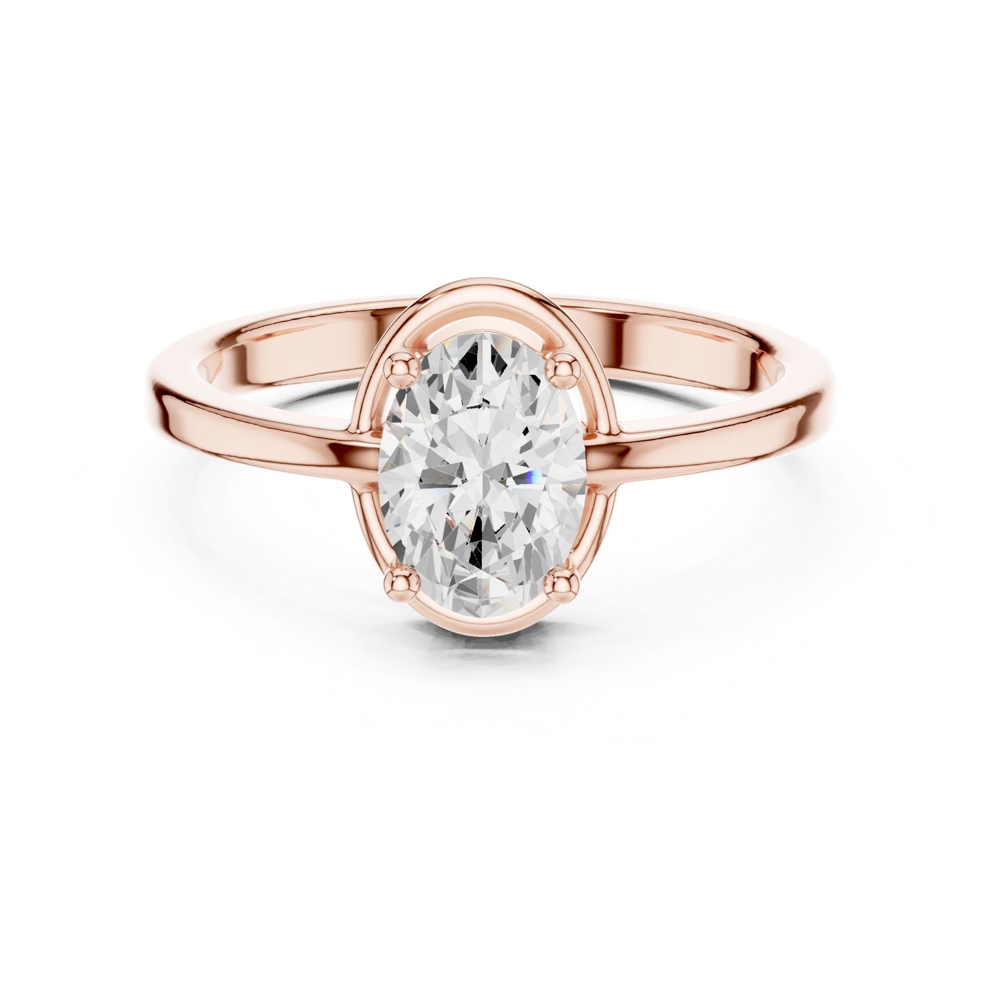 Oval Lab Grown Diamond Halo Engagement Ring
