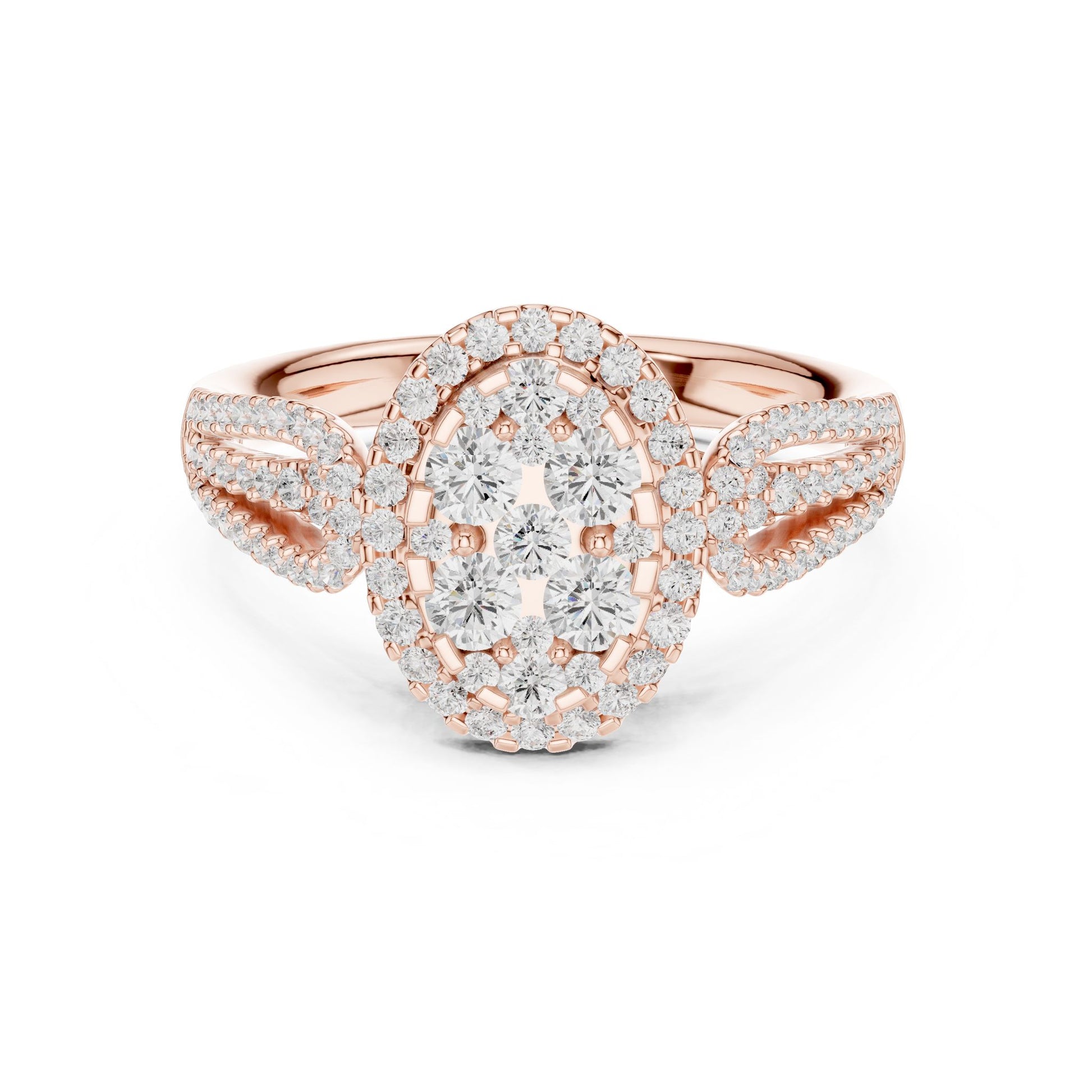 Oval Lab Grown Diamond Halo Engagement Ring