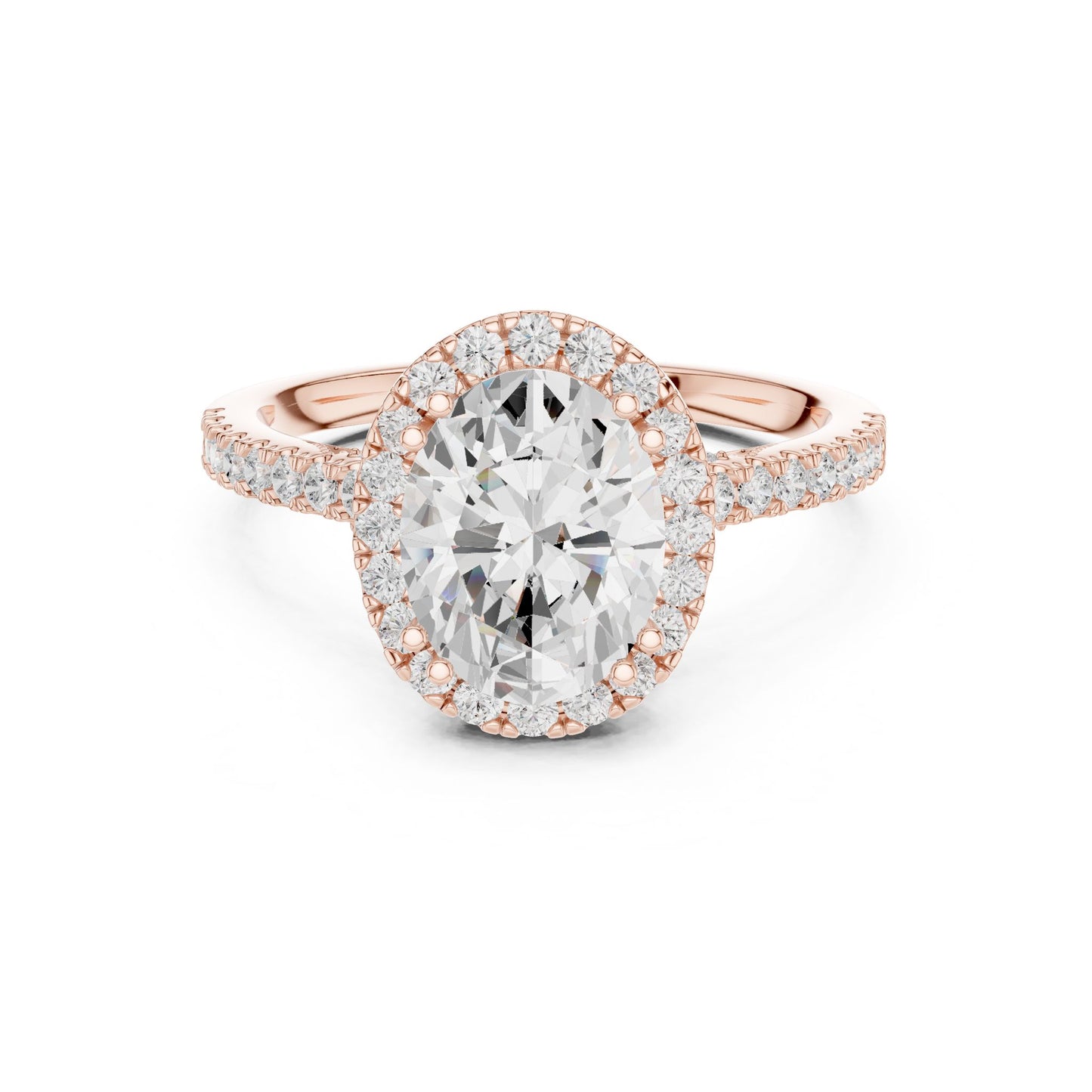 Oval Lab Grown Diamond Halo Engagement Ring