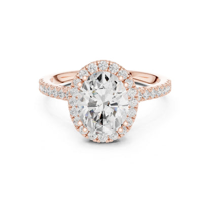 Oval Lab Grown Diamond Halo Engagement Ring